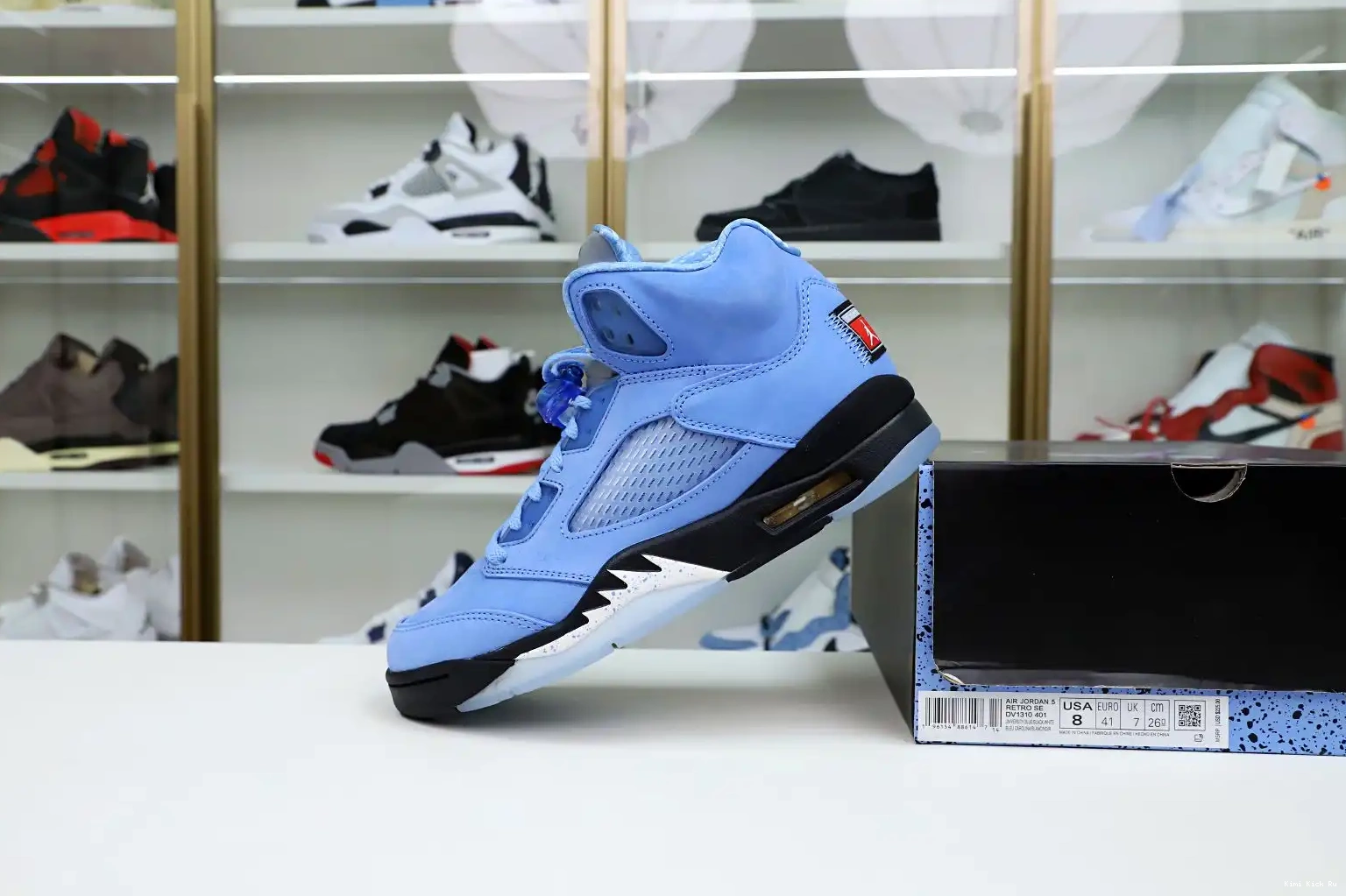 5 UNIVERSITY JORDAN SE Kimikick DV1310 401 BLEU RETRO AIR BLACK-WHITE BLUE 0409